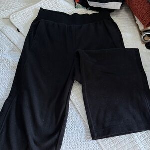 Old Navy Black Wide-Leg Fleece Pants—L TALL
